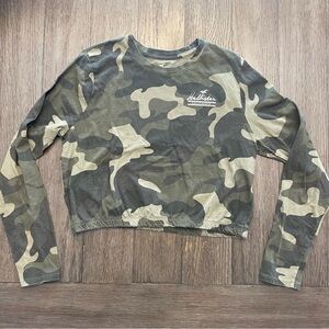 Hollister Olive Camo Crop Top